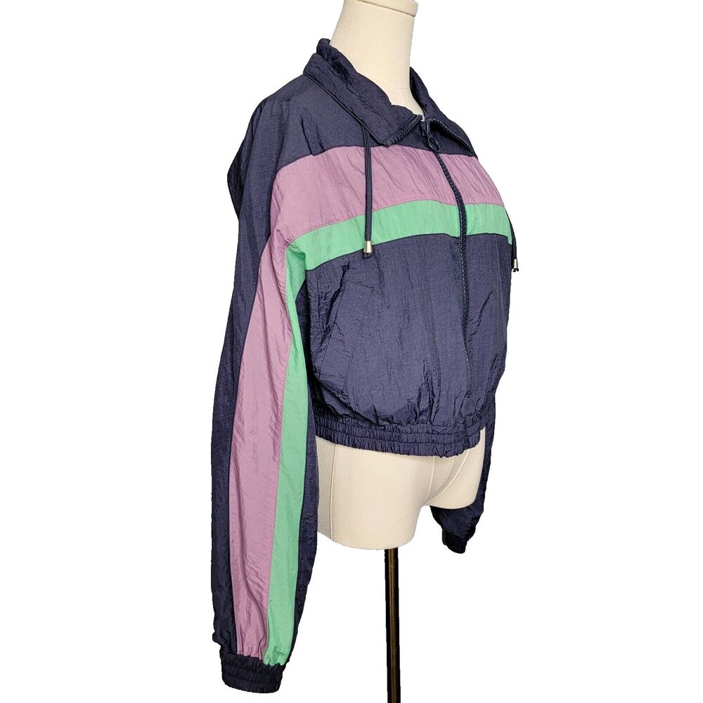 Urban Outfitters UO Womens Jacket Large Colorblock Retro Windbreaker Full Zip - Picture 4 of 16